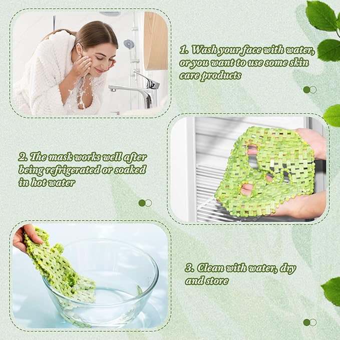 Patelai Jade Facial Mask, Jade Sleep Natural Stone Green Facial Cooling Mask, Beauty Skincare Massage Tools for Alleviate Puffiness Face Massage Puffy Eyes Dark Circles