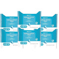 Amazon Basics Makeup Remover Wipes, Gentle Cleansing, Dermatologist Tested, Hydrating with Hyaluronic Acid, Plant-Based, Alcohol-Free, Removes Waterproof Mascara, No-Rinse Formula, 25 Count, 6-Pack