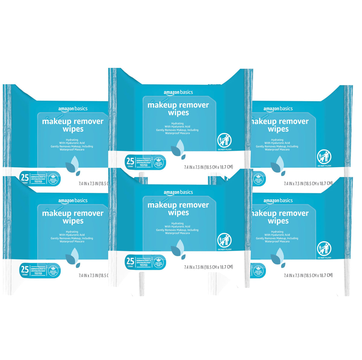 Makeup Remover Wipes, Hydrating Facial Cleansing, Hyaluronic Acid, Dermatologist Tested, Alcohol-Free, Removes Waterproof Mascara, 25 Count, 2-Pack