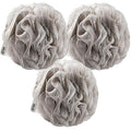 MainBasics Shower Loofah Sponge Pouf, Set of 3, Totally Taupe