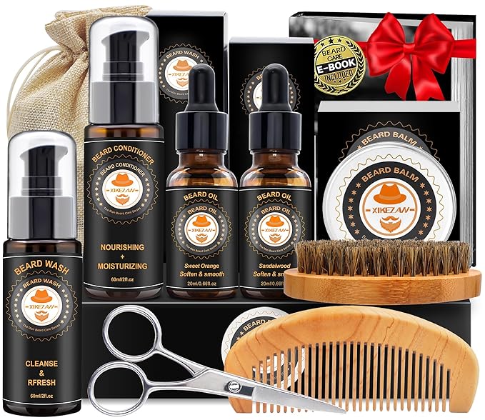 XIKEZAN Beard Kit Gifts for Men Grooming/Care-Soften,Soothe Beard GoodScent