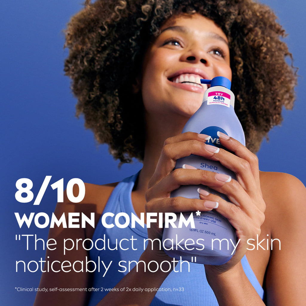 NIVEA Shea Nourish Body Lotion with Shea Butter & Hyaluronic Acid, 16.9 Oz