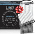 SHOWER BOUQUET Japanese-Exfoliating-Washcloth Back-Body Charcoal Silver Ion