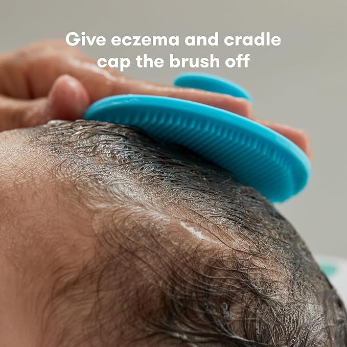 Frida Baby DermaFrida The SkinSoother Baby Bath Brush, Cradle Cap Brush for Babies, Baby Essential for Dry Skin, Cradle Cap Treatment and Eczema, 2 Pack