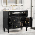 Harper & Bright Designs 36" Bathroom Vanity with Sink, Free Standing Bathroom Vanity Set with Flip Drawer, 2 Drawers, and Adjustable Shelf, Wood Storage Cabinet with Ceramic Basin for Bathroom, Black