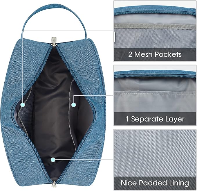 Narwey Travel Toiletry Bag for Women Traveling Dopp Kit Men Travel Bag for Toiletries Cosmetic Bag Makeup Bag Medicine Bag for Traveling (Navy Blue)