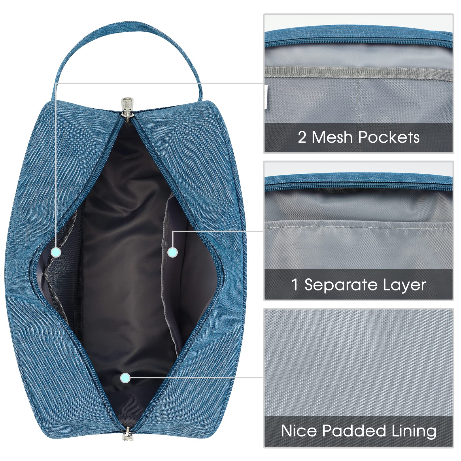 Narwey Travel Toiletry Bag for Women Traveling Dopp Kit Men Travel Bag for Toiletries Cosmetic Bag Makeup Bag Medicine Bag for Traveling (Navy Blue)