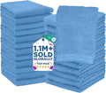 DAN RIVER 24 Pack Wash Cloths for Showering [12x12] - 100% Cotton Washcloths Premium Quality Flannel Face Cloths for Bathroom, Highly Absorbent and Soft Feel Wash Clothes, M Blue