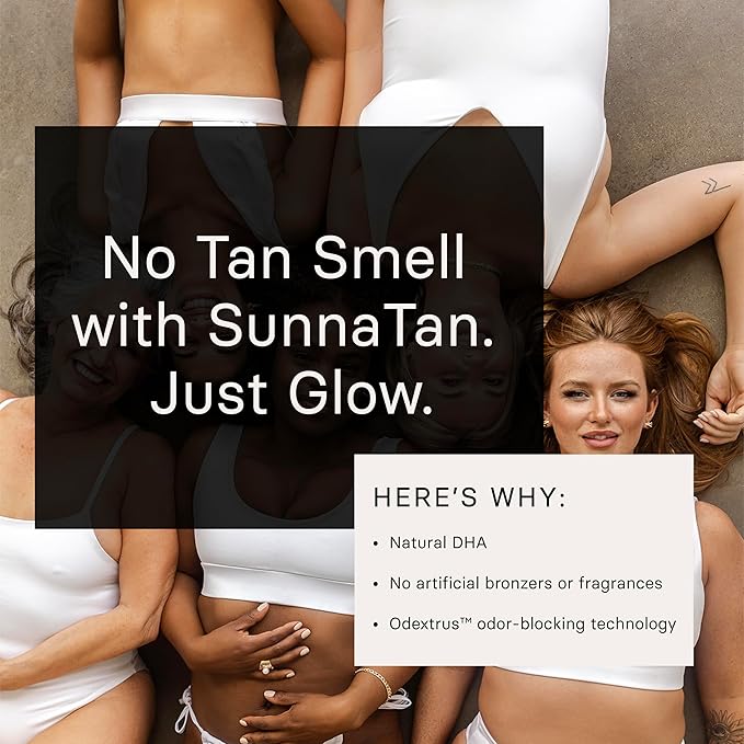 Face Tan Water by SunnaTan - Made with Witch Hazel Water & Hyaluronic Acid - Organic & Natural Ingredients - Non-Sticky and Light-Weight - Face Tanner in Medium/Dark (60mL)