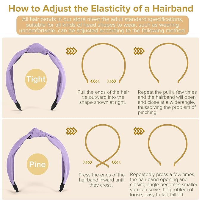 DiyJibb Headbands for Women Girls - 6PCS Stylish Top Knotted Headbands - Knotted Headband for Women - Head Bands Wide Hairband Hair Accessories