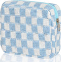 CekPo Sanitary Napkin Storage Bag, Menstrual Pad Zipper Bag Checkered Portable Period Bag Panty Liners, Tampon Storage Pouch for Women Ladies Daily Use Storage Purse Travel