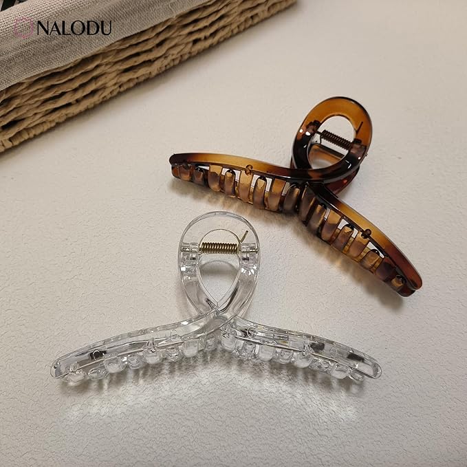 Nalodu 5 Inch Hair Claw Clips Extra Large No Slip Big Matte Jaw XL Clip for Thick Curly Long Hair Women, 4 Pack