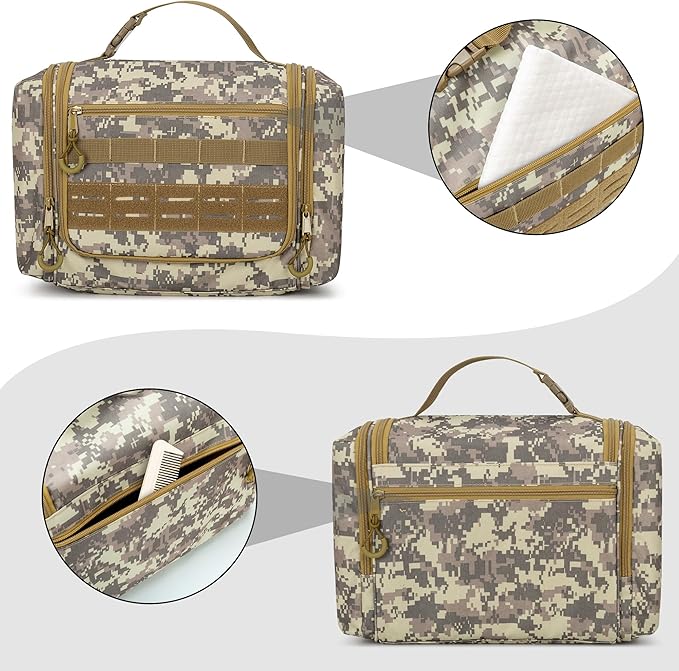 Prokva Tactical Toiletry Bag for Men, Large Hanging Dopp Kit Hygiene Bag