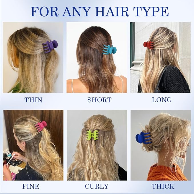 Sisiaipu 12Pcs Hair Clips for Women 1.8 Inch Small Claw Clips for Thin Hair Medium Hair Claw Clips for Thick Hair Accessories for Women Girls (Dopamine)