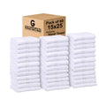 GOLD TEXTILES Bulk Pack 60 Pcs (5 Dozen) White Economy 15x25 Inches Basic Hand Towel - 2.25 lb/dz