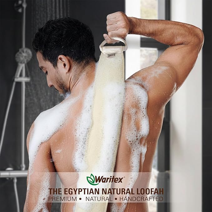 Waritex Organic Egyptian Extra-Long Loofah Exfoliating Back Scrubber