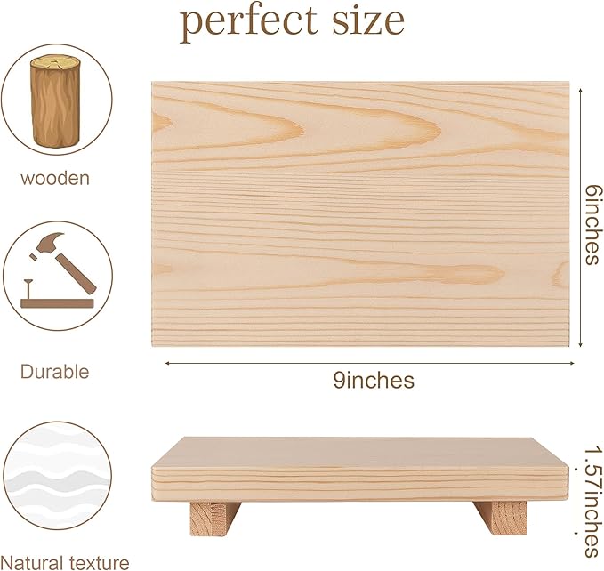 Bathroom Tray Wood Riser Kitchen Decor Soap Holder, 9" x 6" Burlywood