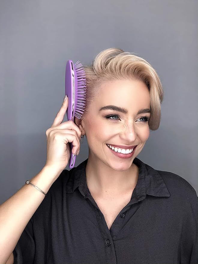 Framar Detangling Brush for Curly Hair – Hair Brushes for Women, Wet Hairbrush For Women, Hairbrushes, Purple Hair Brush Detangler, Reduces Breakage, Frizz and Static – Purple