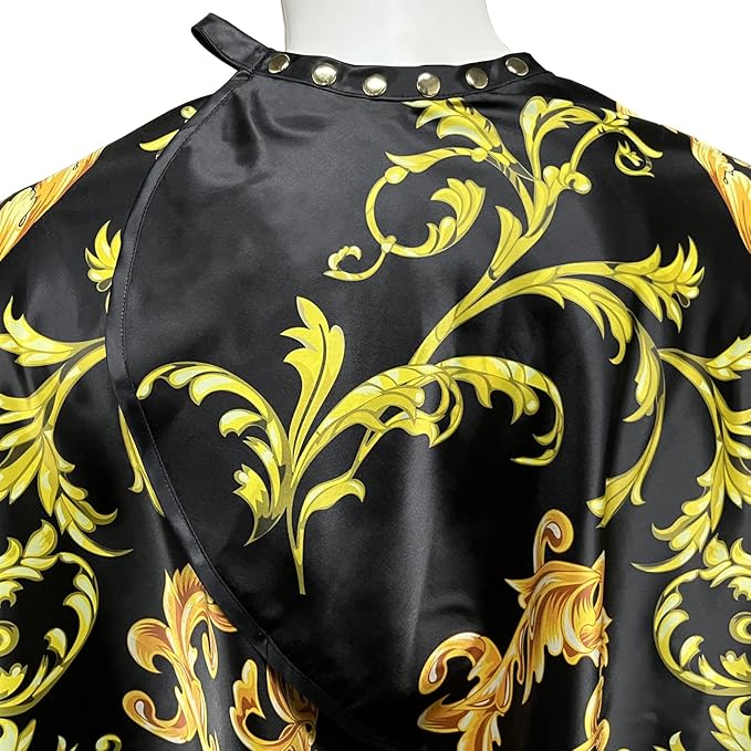 CapeshionPro Barber Capes Hair Cutting Capes Salon Stylist Capes with Snaps Waterproof Professional Large Barber Hairdresser Gown Cape- 63”× 56”(Gold)