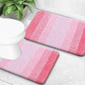 OLANLY Bathroom Rug Set 2 Piece, Soft Absorbent Microfiber Bath Mats and U-Shaped Contour Toilet Rug, Non-Slip, Machine Wash Dry, Plush Shaggy Bath Mats for Bathroom (30"x20"+24"x20", Pink)