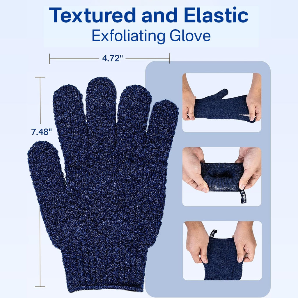 Yiclick Heavy Exfoliating Gloves, Exfoliating Body Scrubber for Bath Shower Exfoliation, Body Scrub Exfoliator for Dead Skin Remover, Exfoliate Sponge Loofah Washcloth Mitt Men Women