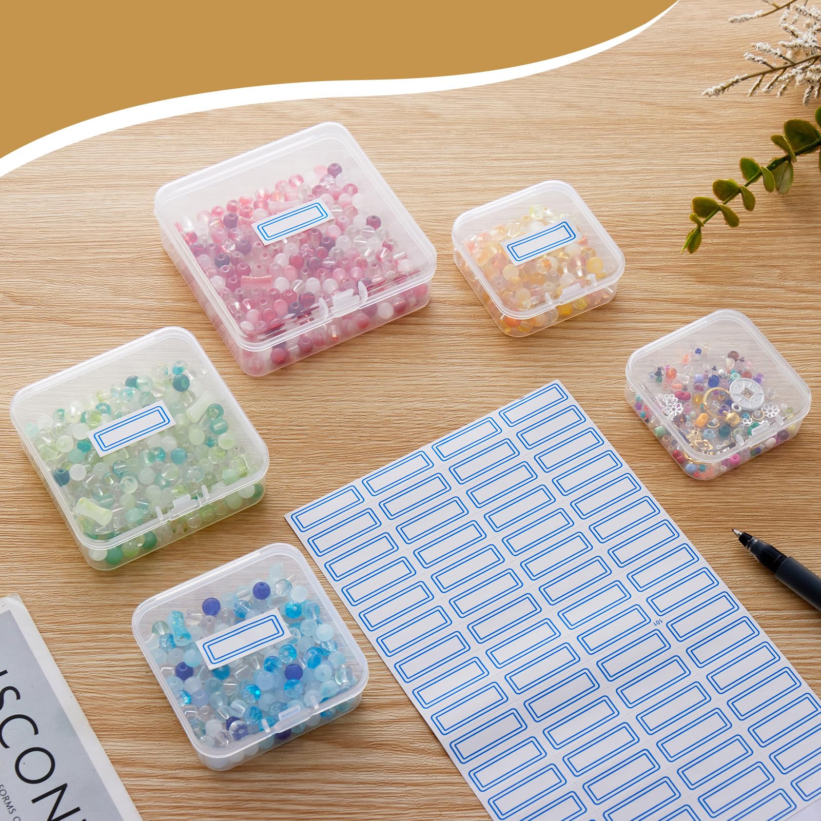 Goodma Small Bead Organizers, 78 Pieces Mixed Sizes Plastic Storage