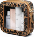 Small Makeup Bag Clear Mini Pouch Cosmetic Case Travel Leopard Make Up Bag for Purse Accessories Cheetah Print Travel Clear Case for Car Essentials Women Cute Leather Little Cosmetic Pouch with Zipper