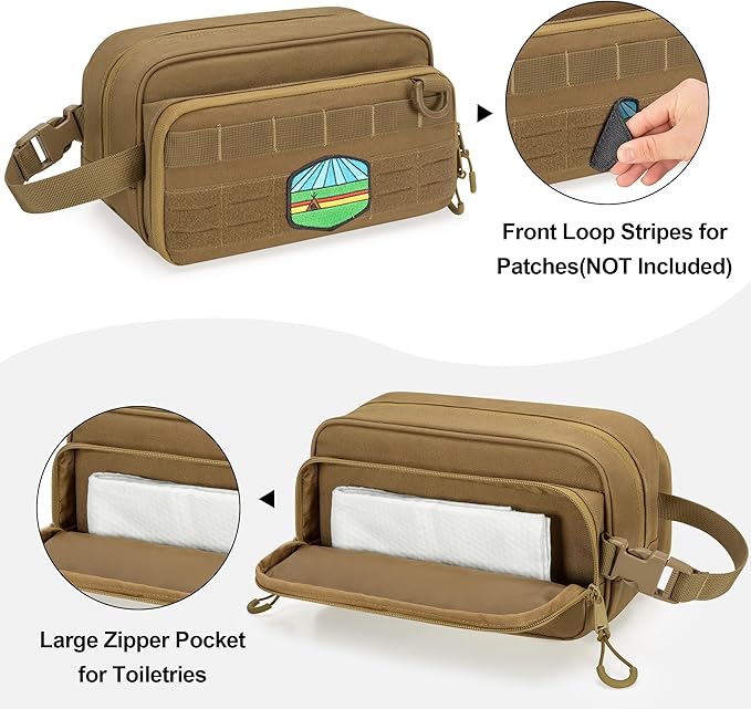 Prokva Tactical Toiletry Travel Bag for Men, Dopp Kit Shaving Organizer Bag