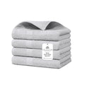 Villa Celestia Cotton Hand Towels Set of 4, 16 x 28, Oeko-TEX Certified, Quick Dry, Silver