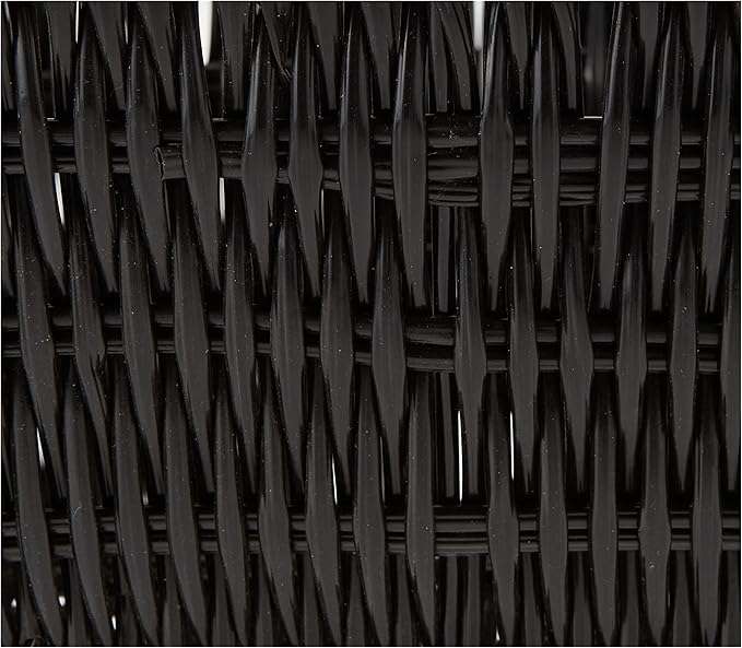 Whitmor 6500-2712-BLK Rattique Small Shelf Black Tote Basket (Pack of 6)