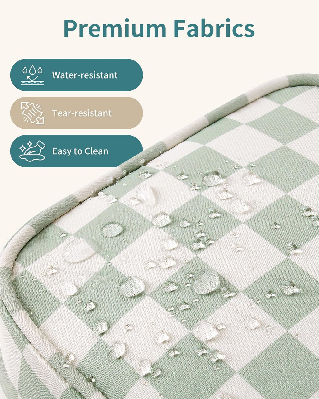 Narwey Travel Toiletry Bag for Women Traveling Dopp Kit Travel Bag for Toiletries Cosmetic Bag Makeup Bag Medicine Bag for Traveling (Mint Green Checkerboard)