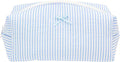 PAZIMIIK Cozy Makeup Bag for Women,Zipper Cosmetic Pouch,Stripe Blue