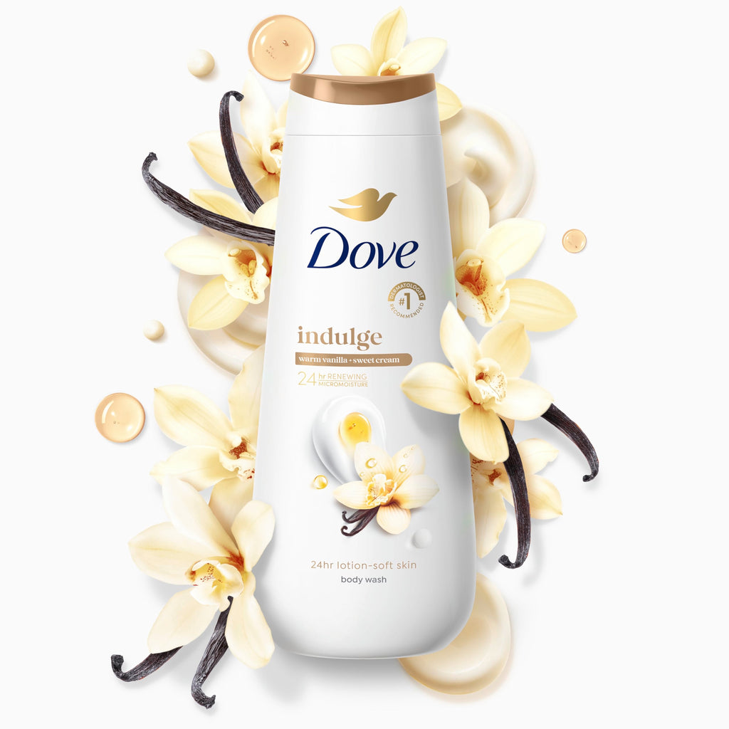 Dove Vanilla Body Wash for Hydrated & Soft Skin, 20 oz