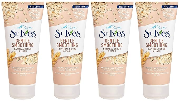 St. Ives Smooth & Nourished Scrub & Mask, Oatmeal 6 oz (Pack of 4)