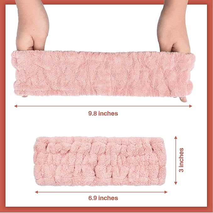 Chuangdi 3 Pieces Spa Headband for Women Facial Makeup Headband Soft Terry Cloth Hairband for Washing Face Mask Spa Shower Gifts(Blue, Pink, White)