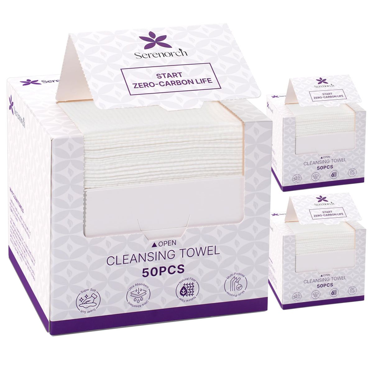Serenorch Mother's Day Box Disposable Face Towels XL, 50 Count