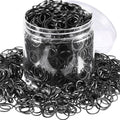 Hicarer 2000 Pack Black Elastic Hair Bands, Mini Rubber Bands with Box for Girl Woman Hair Braids Ponytails and Small Dreadlocks, Wedding Hairstyle and More(1.5 Cm)
