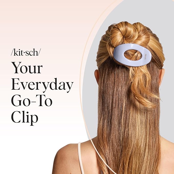 Kitsch Medium Flat Claw Clips for Women - Stylish Flat Hair Clips, Strong Hold for Thick & Fine Hair | Non-Slip for Secure, Comfortable All-Day Wear - Hydrangea Breeze