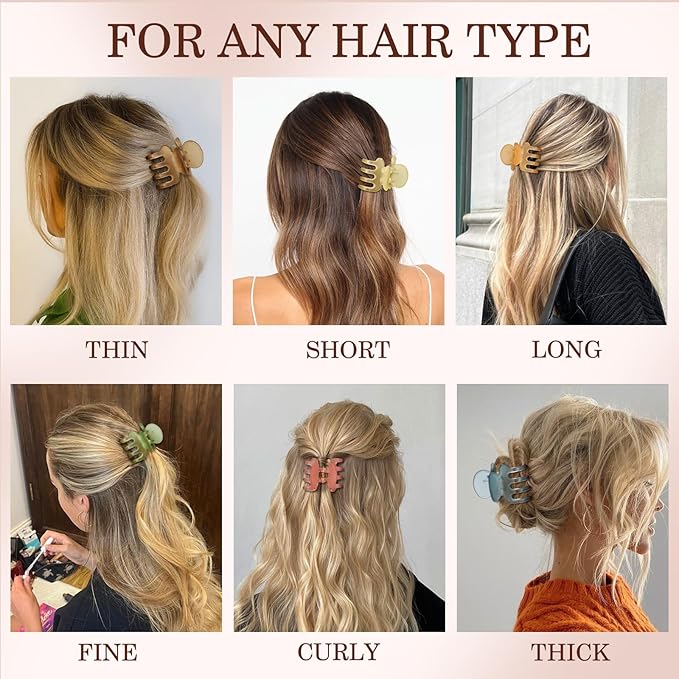 Sisiaipu 12Pcs Hair Clips for Women 1.8 Inch Small Claw Clips for Thin Hair Medium Hair Claw Clips for Thick Hair Accessories for Women Girls (Ice Cream)