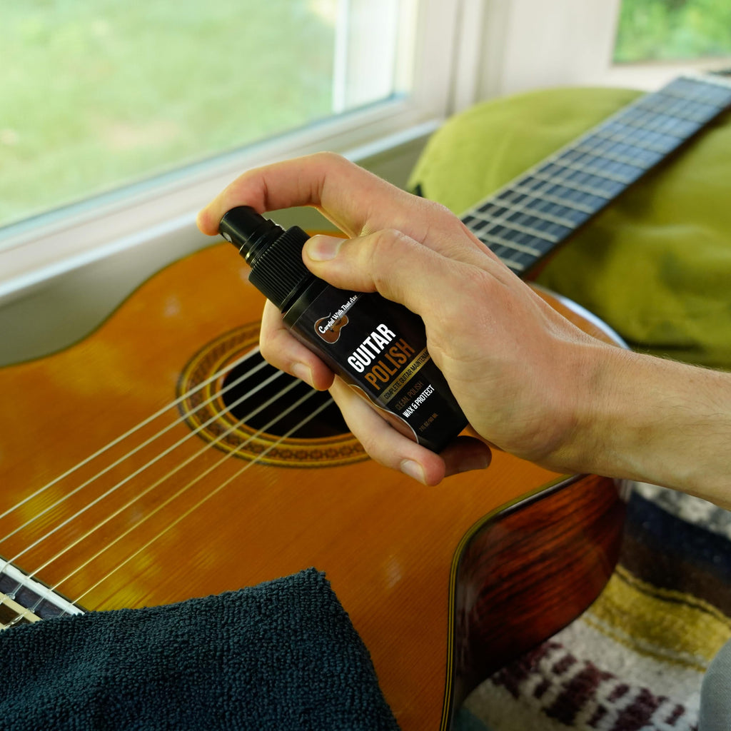 Guitar Cleaner Polish, String Cleaner, Winder and Fretboard Oil Care Kit | MADE IN USA | Guitar Oil and Cleaner for Body, Strings and Fretboard Fingerboard - Cleans, Polishes, and Protects