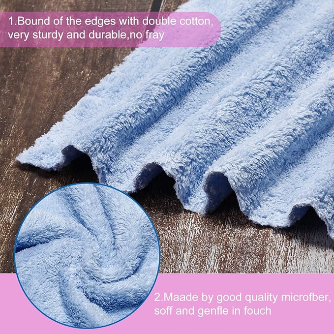 Syhood 12 Pcs Face Wash Cloth 10 x 10 Inch Makeup Remover Cloths Microfiber Facial Wash Towel Coral Velvet Reusable Soft Cleansing Towel (Pink, Green, Brown, Purple, Blue, Beige)
