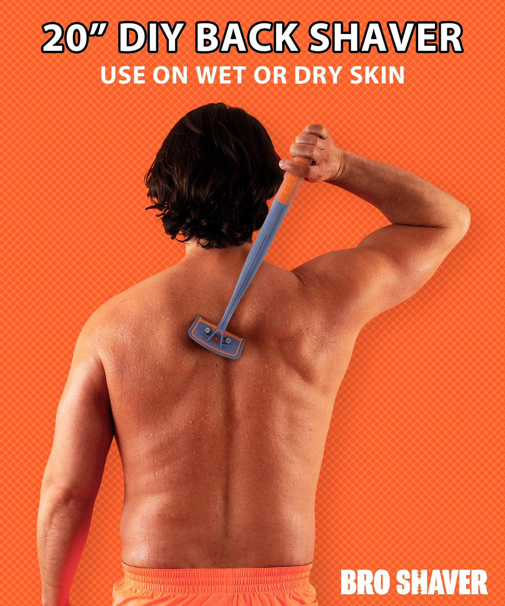 BroShaver 3.0 +6 Blades - Back Shaver for Men With 2 Shave Settings