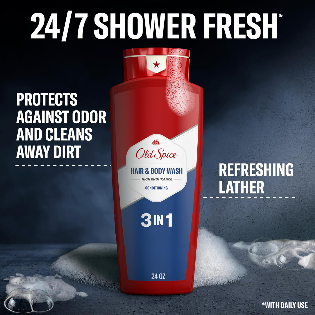 Old Spice Hair & Body Wash for Men, Long-Lasting Scent, 24 fl oz