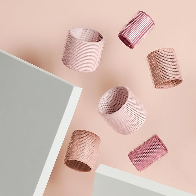 The Hair Edit Pump Up The Volume Ceramic Thermal Rollers - 6 Assorted Self Grip Hair Rollers With Storage Bag