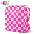 Desing Wish Period Bag Pouch Soft Cloth Sanitary Napkin Storage Bag Portable Menstrual Pad Pouches Tampon Holder for Purse First Period Kit for Girls 9-12 (Rose-Pink Check)