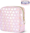 Likesing Period Bag Pouch, Leather Sanitary Napkin Storage Bag for Girls Womens, Portable Sanitary Napkin Period Pad Pouch Bag for Purse (Pink-3D Love)