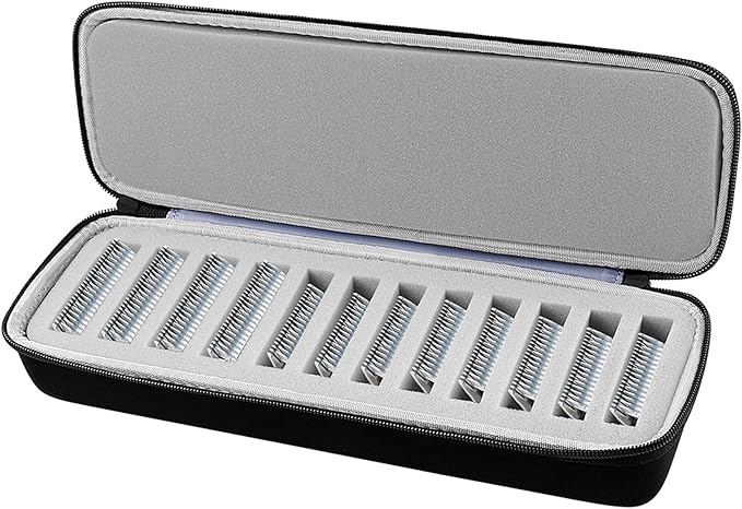 Comecase Clipper Blade Case Holder Organizer, Hard EVA Travel Carrying Storage for Wahl/for Andis/for Oster A5 Detachable Blades, Holds 12 Blades for Barbers and Pet Groomers (Box Only)