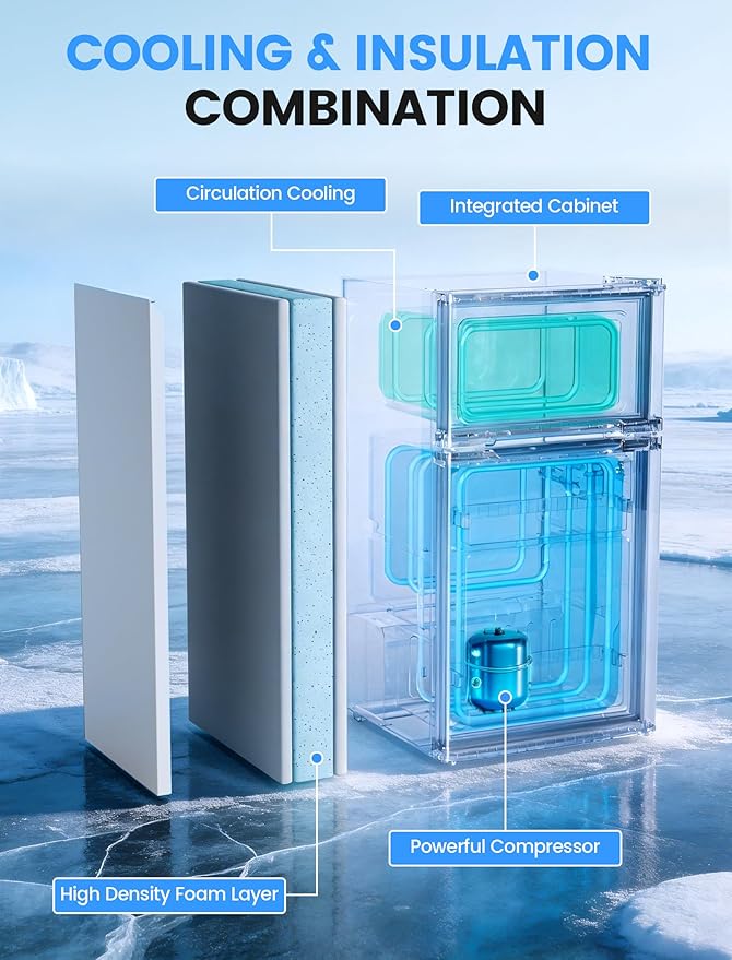 COWSAR 2.5 Cu.Ft Mini Fridge with Freezer, Double Reversible Door Compact Apartment Refrigerator with 2 Removable Shelves, Commercial Dorm Fridge for Bedroom, Office, Kitchen, Dorm, White