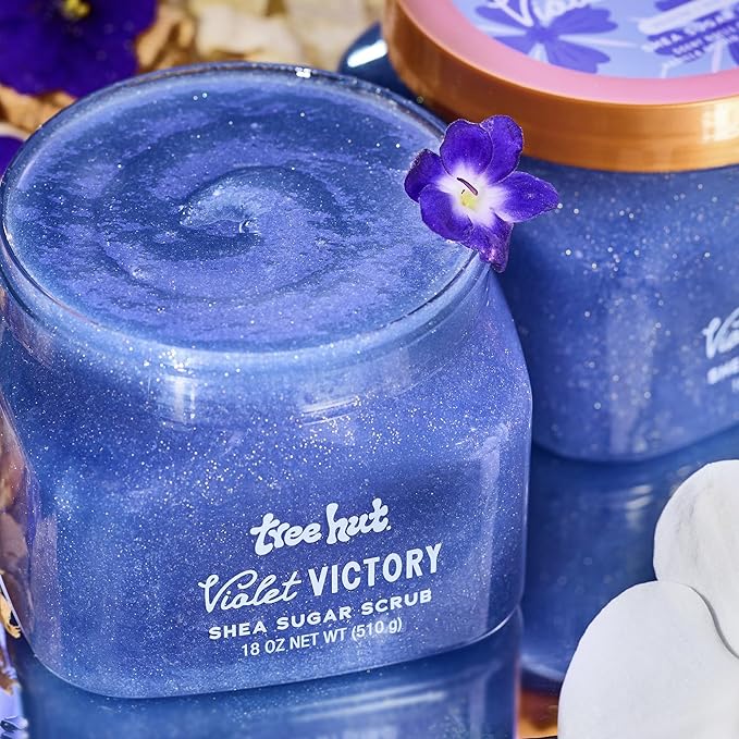Tree Hut Violet Victory Body Scrub, Exfoliating Sugar Scrub, Vegan, 18 Oz