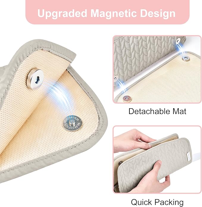 KarSyon Hair Tools Travel Bag with Hot Tool Mat 2 in 1 Organizer Bags